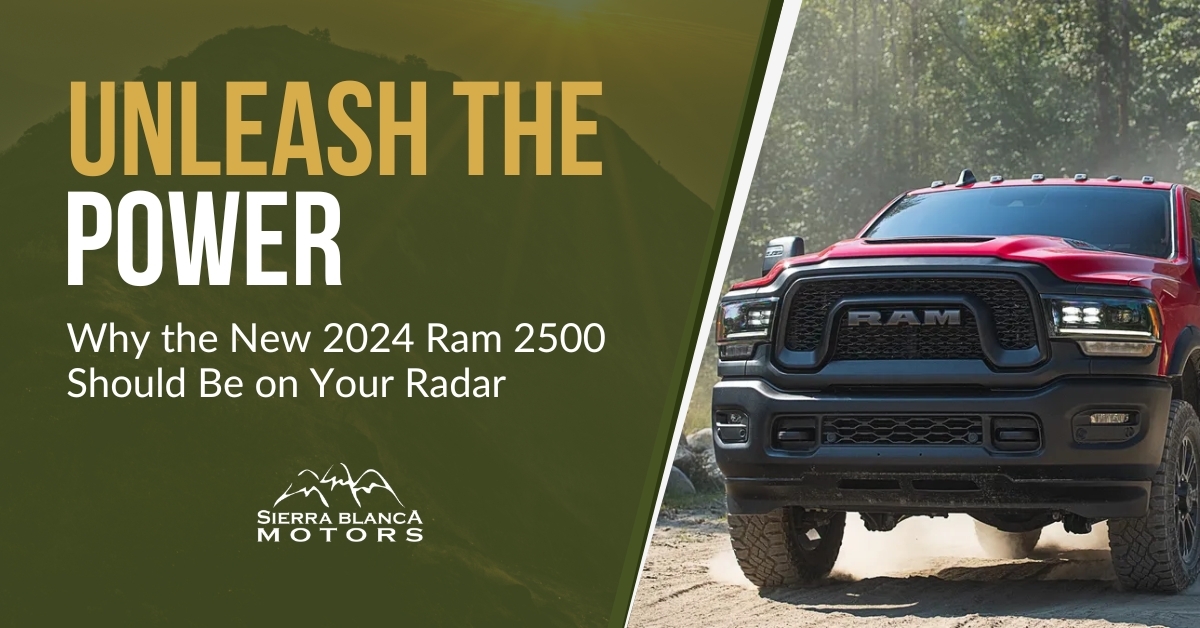 A Red 2024 RAM 2500 Driving Down a Dirt Road | Unleash the Power | Why The New 2024 RAM 2500 Should Be On Your Radar | Sierra Blanca Motors