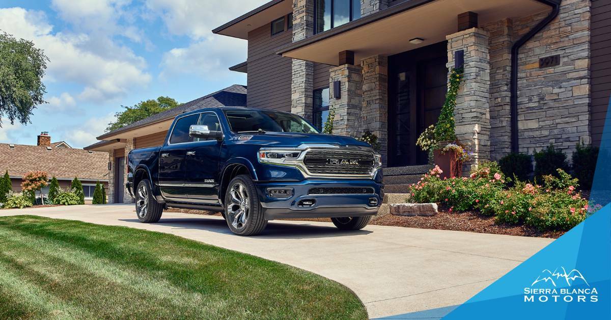 Truck in a driveway. Family trucks. Sierra Blanca Motors.